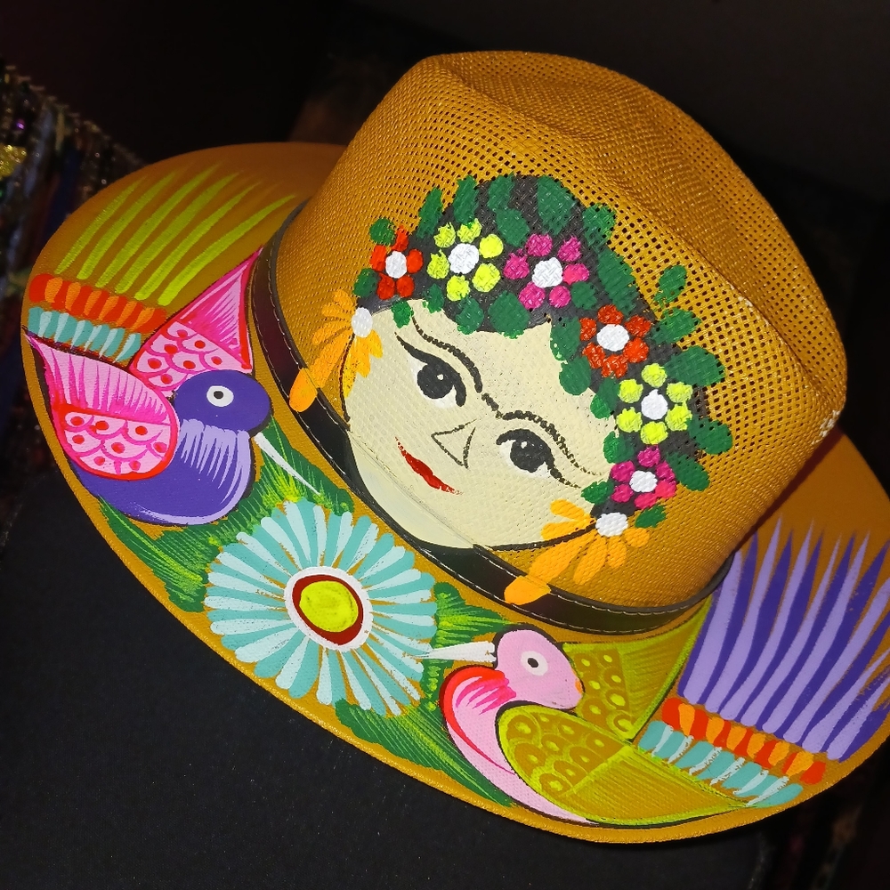 Handpainted Hat Made In Mexico New